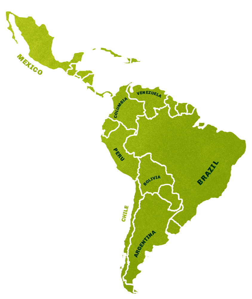 Map of South America  